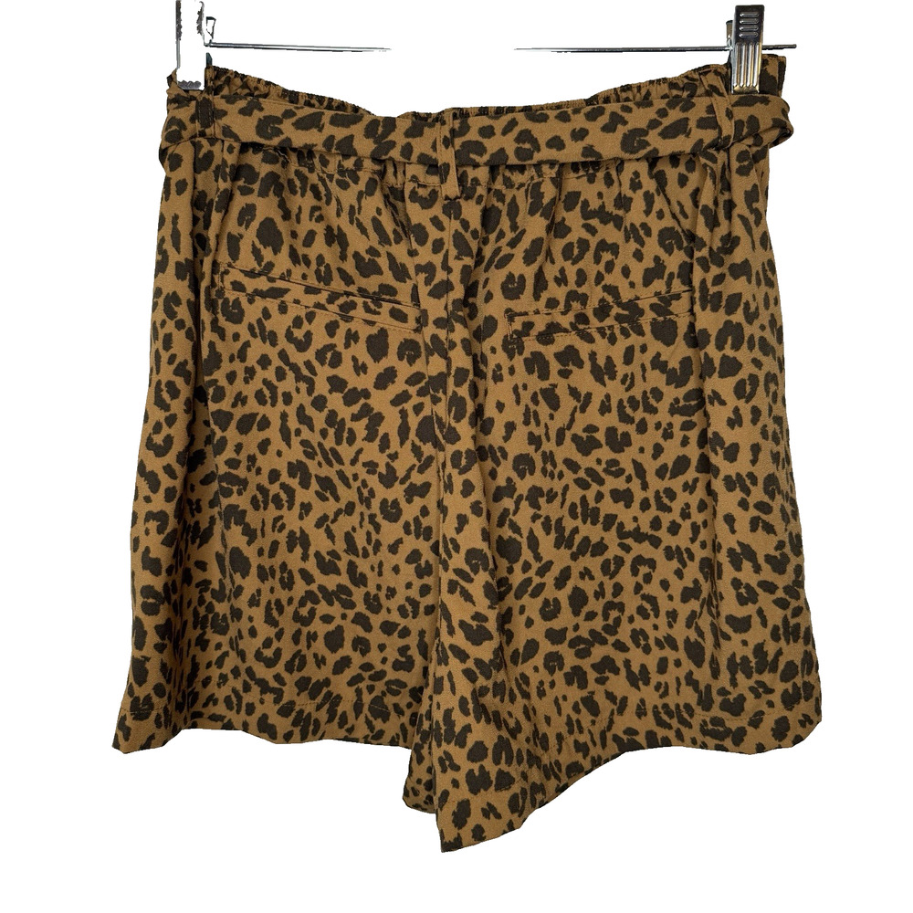 A New Day Women’s Animal Print Shorts Size Large High Rise Pull On Tie Waist